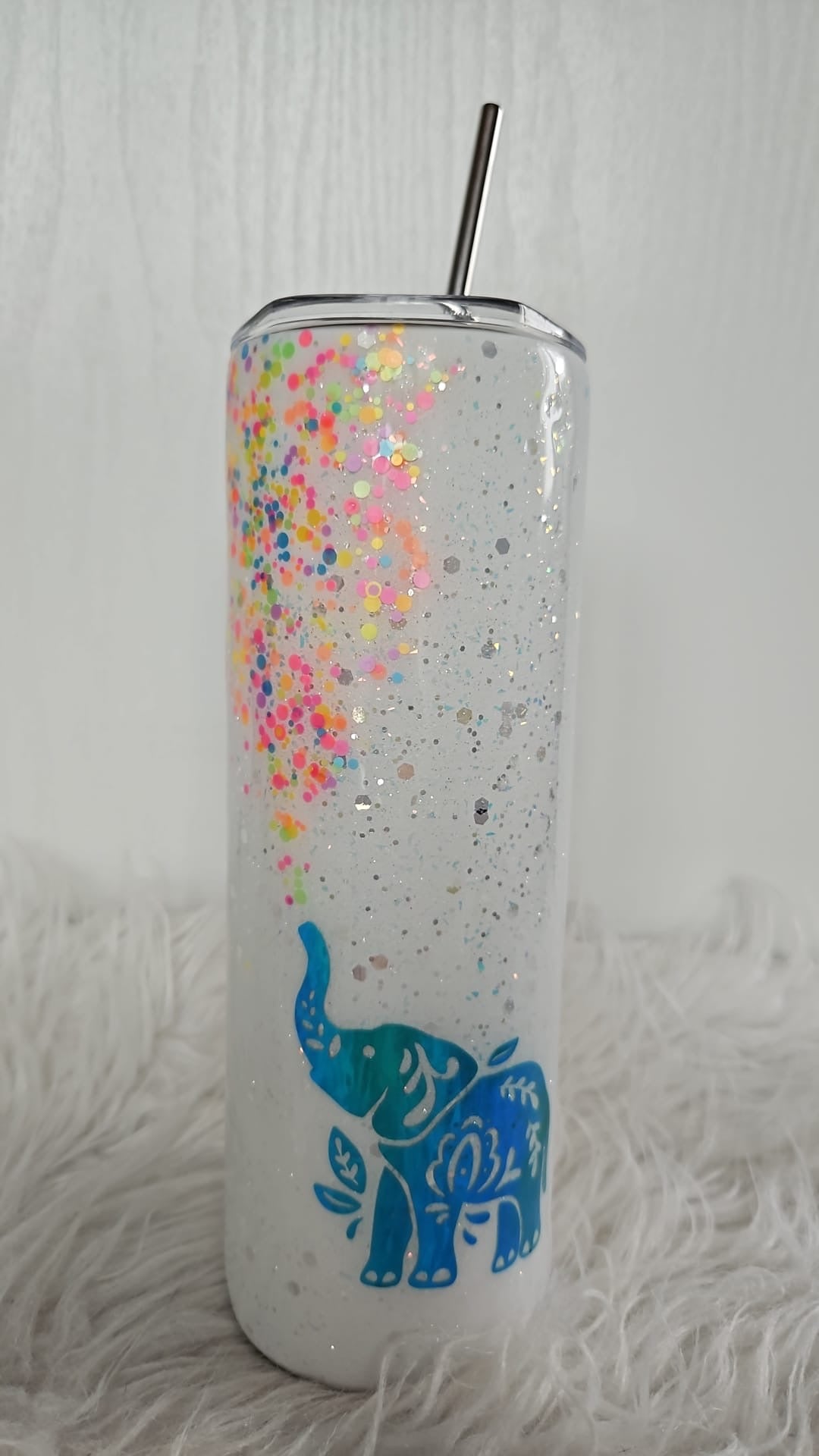Glitzer Becher Elefant