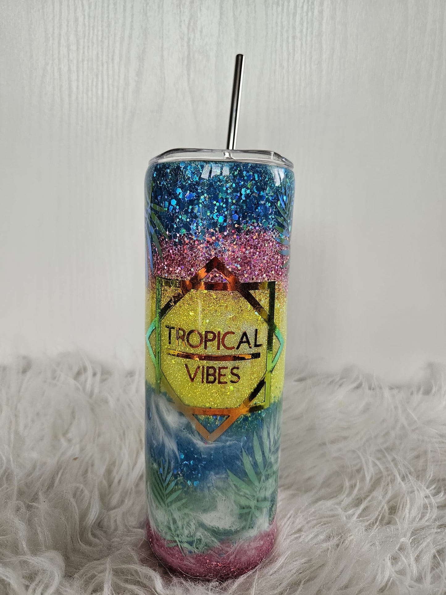 Glitzer Becher Tropical Vibes