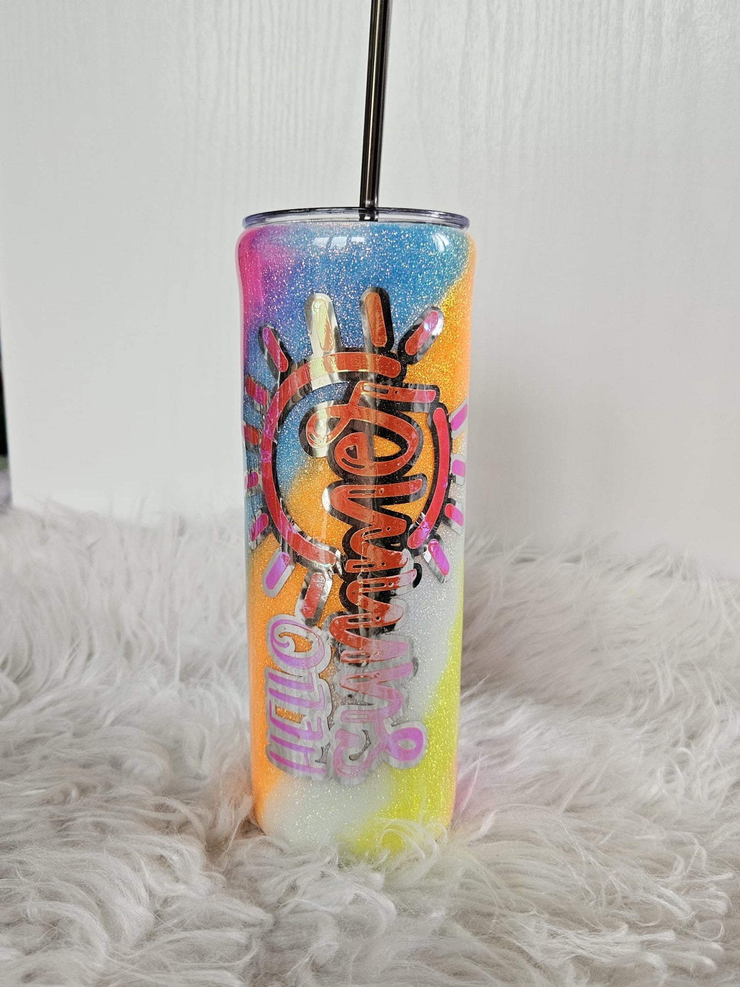 Glitzer Becher Hello Summer