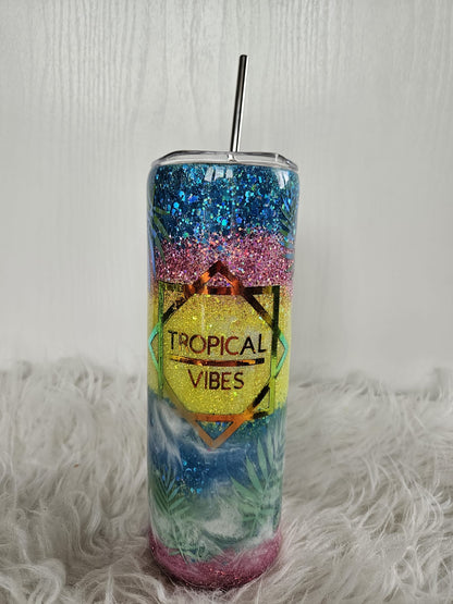Glitzer Becher Tropical Vibes