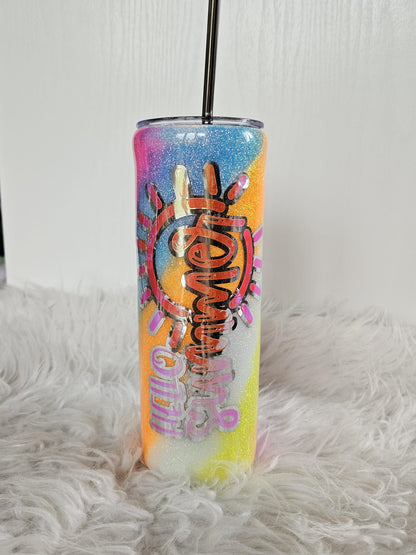 Glitzer Becher Hello Summer