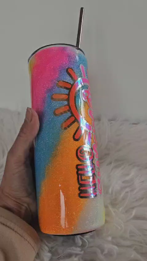 Glitzer Becher Hello Summer