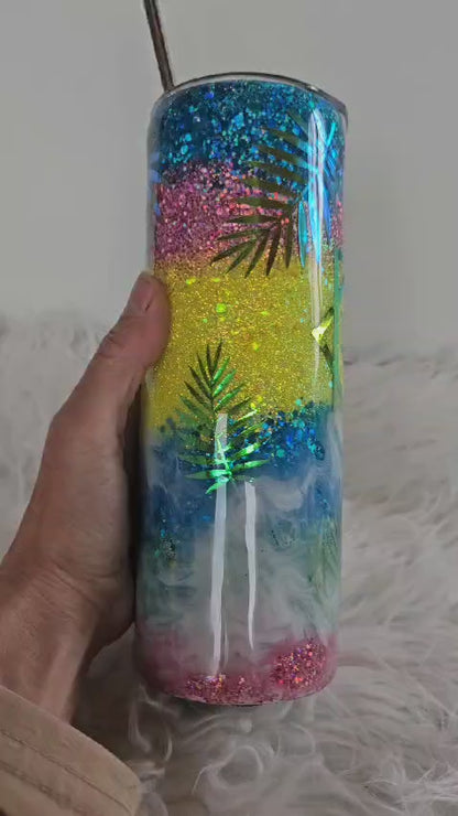 Glitzer Becher Tropical Vibes