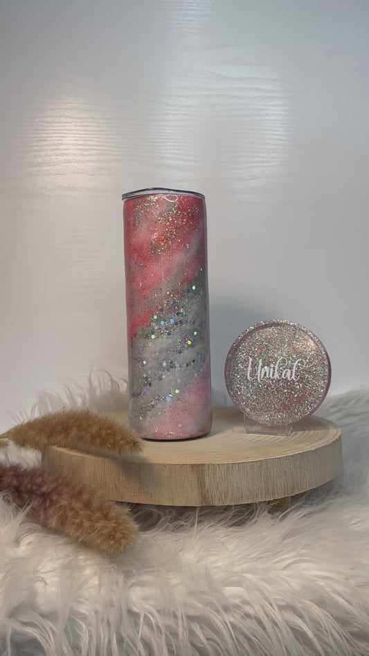 Glitzer Becher Silver Star